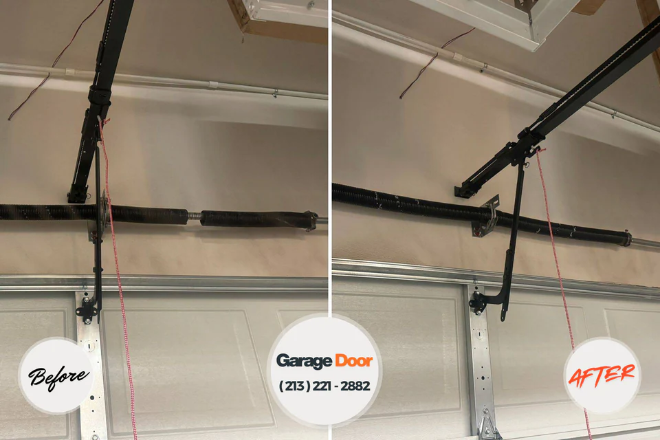 Before and after: garage door repair Plainfield, IN
